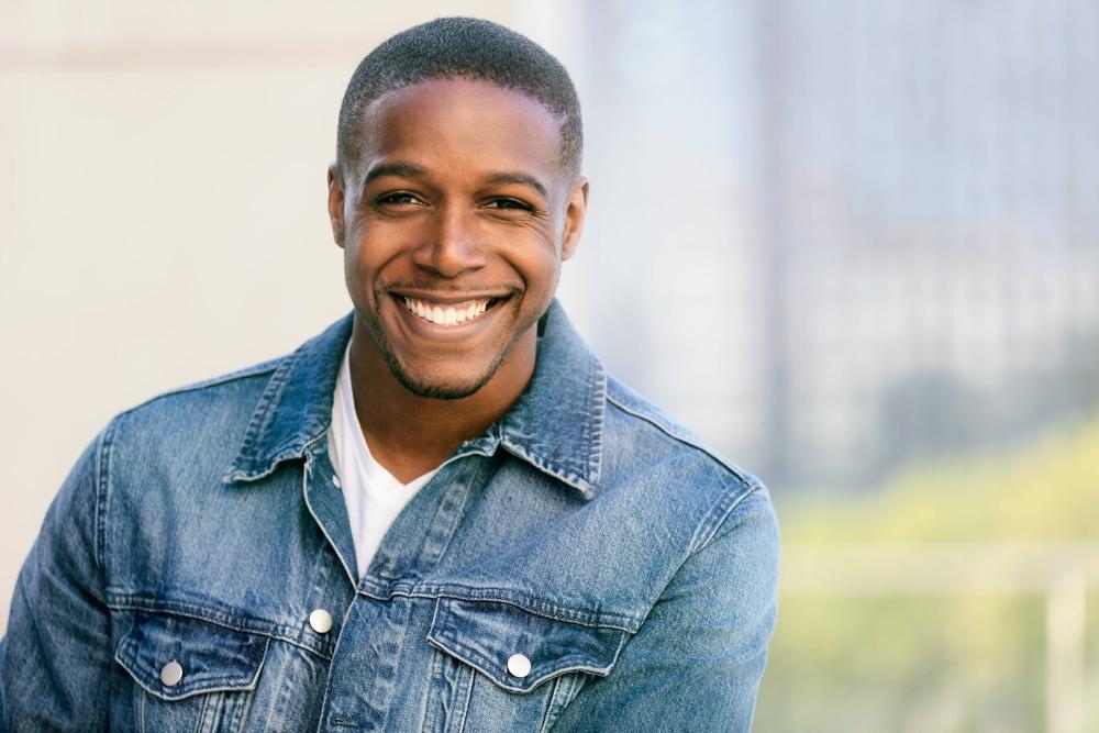 man smiling with bright smile